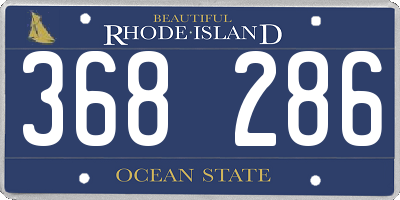 RI license plate 368286