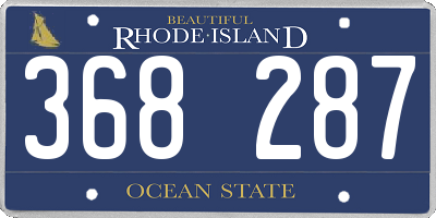 RI license plate 368287