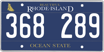 RI license plate 368289