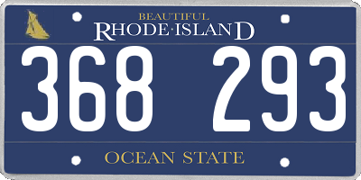 RI license plate 368293
