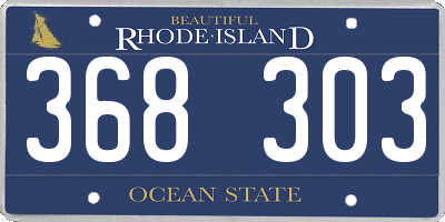 RI license plate 368303