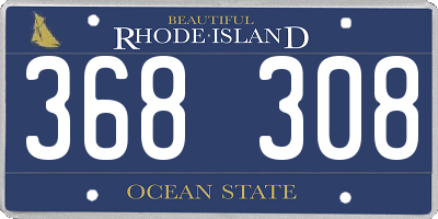 RI license plate 368308