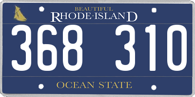 RI license plate 368310