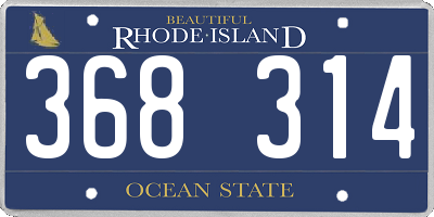 RI license plate 368314