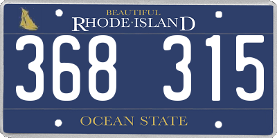 RI license plate 368315