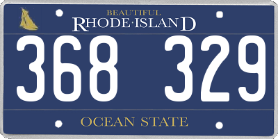 RI license plate 368329