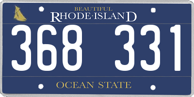 RI license plate 368331