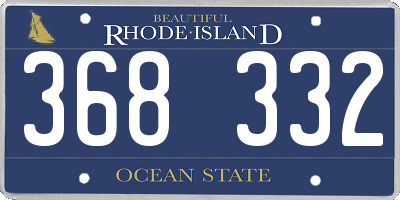 RI license plate 368332