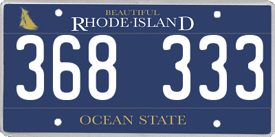 RI license plate 368333