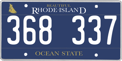 RI license plate 368337