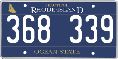 RI license plate 368339
