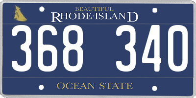 RI license plate 368340