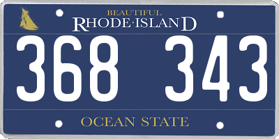 RI license plate 368343