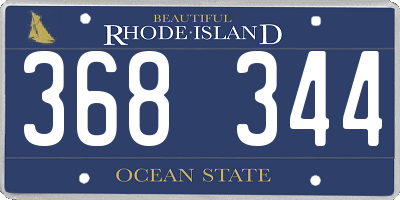 RI license plate 368344