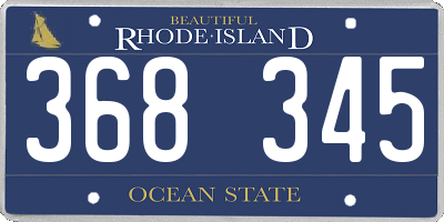 RI license plate 368345