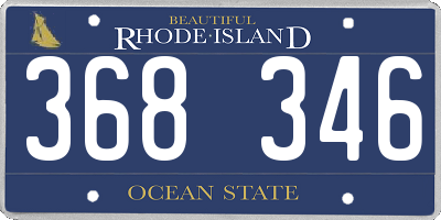 RI license plate 368346