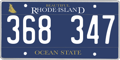 RI license plate 368347