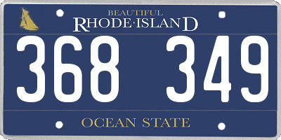 RI license plate 368349