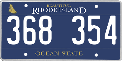 RI license plate 368354