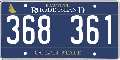 RI license plate 368361