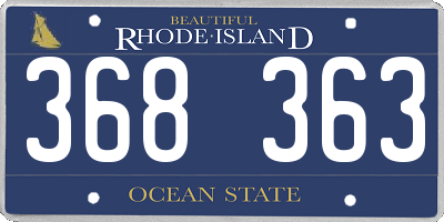 RI license plate 368363