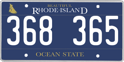 RI license plate 368365