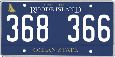 RI license plate 368366