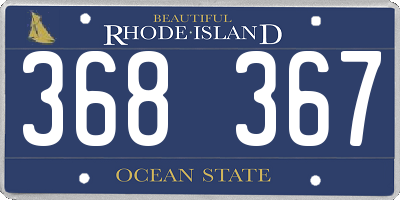 RI license plate 368367