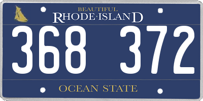 RI license plate 368372