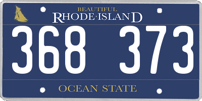 RI license plate 368373
