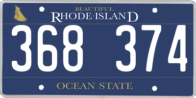 RI license plate 368374