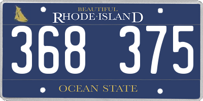 RI license plate 368375