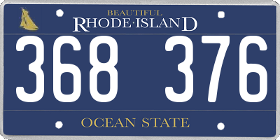 RI license plate 368376