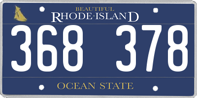 RI license plate 368378