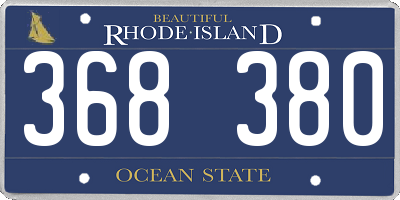 RI license plate 368380
