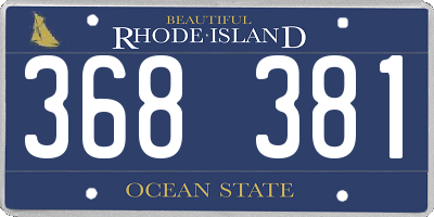 RI license plate 368381