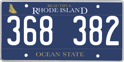 RI license plate 368382