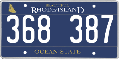 RI license plate 368387