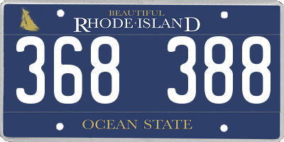RI license plate 368388