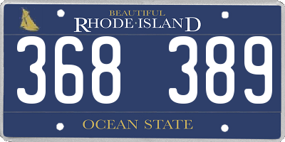 RI license plate 368389