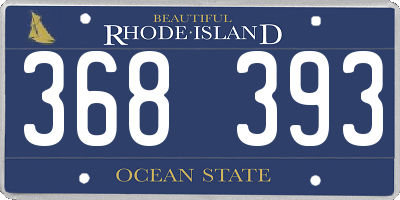 RI license plate 368393