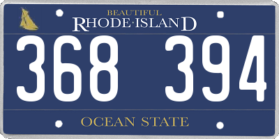 RI license plate 368394