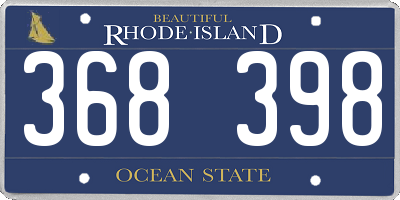 RI license plate 368398