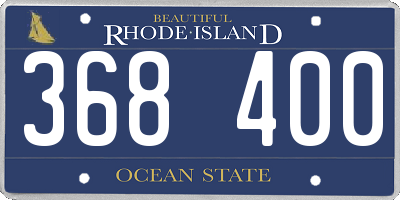 RI license plate 368400