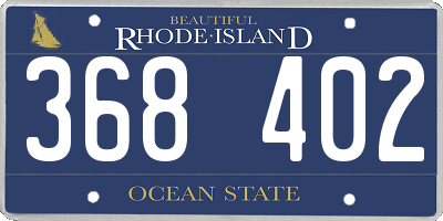 RI license plate 368402