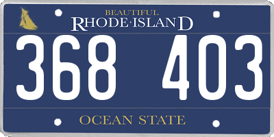 RI license plate 368403