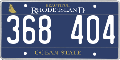 RI license plate 368404