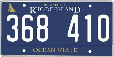 RI license plate 368410