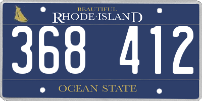RI license plate 368412