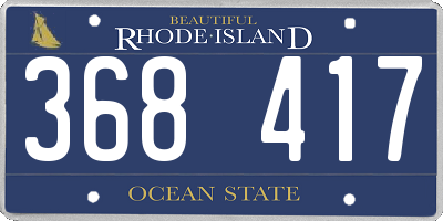 RI license plate 368417